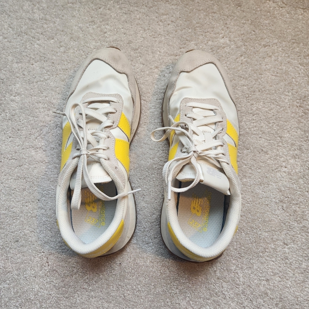 New Balance Yellow and White Sneakers